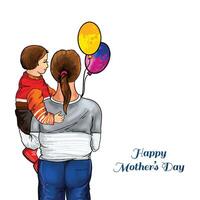 vacker mors dag för kvinna och barn kärlek kort bakgrund vektor