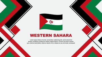 Western Sahara Flagge abstrakt Hintergrund Design Vorlage. Western Sahara Unabhängigkeit Tag Banner Hintergrund Vektor Illustration. Western Sahara Banner