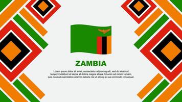 Sambia Flagge abstrakt Hintergrund Design Vorlage. Sambia Unabhängigkeit Tag Banner Hintergrund Vektor Illustration. Sambia