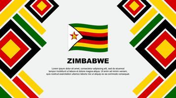 zimbabwe flagga abstrakt bakgrund design mall. zimbabwe oberoende dag baner tapet vektor illustration. zimbabwe