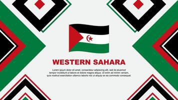 Western Sahara Flagge abstrakt Hintergrund Design Vorlage. Western Sahara Unabhängigkeit Tag Banner Hintergrund Vektor Illustration. Western Sahara Unabhängigkeit Tag