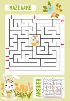 fyrkant labyrint spel för barn pussel för barn labyrint gåta hitta de rätt väg vektor