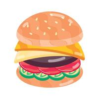 ladda ner platt klistermärke av en bulle burger vektor
