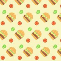 sömlös burger mönster i minimalistisk stil. snabb mat ikon. vektor illustration.
