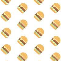 sömlös burger mönster i minimalistisk stil. snabb mat ikon. vektor illustration.