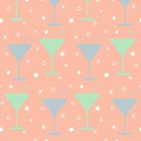 Muster mit Martini Brille von anders Farben. Dekor mit alkoholisch Getränke. Vektor. vektor