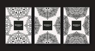 elegantes weißes Cover mit Mandala vektor