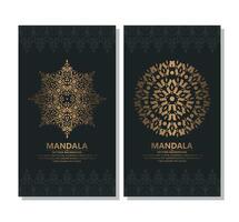 Luxus Mandala dekorative Karte in Goldfarbe vektor