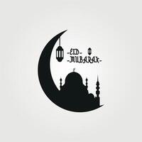 eid Mubarak Logo Vektor Jahrgang Illustration Design, Luxus Design