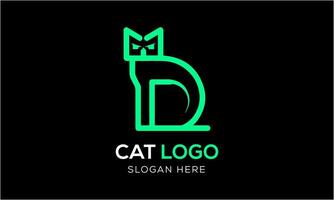 ai generiert Katze Tier Haustier Symbol Maskottchen Logo Design minimalistisch modern Symbol Idee Vorlage vektor