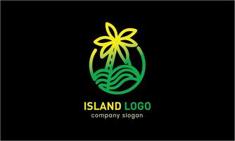 ai generiert Insel natürlich Himmel Vektor Symbol Logo Design minimalistisch modern