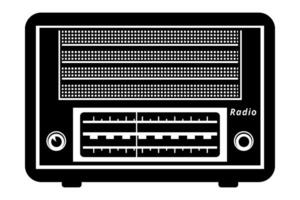 Jahrgang Radio Tuner Silhouette. Vektor Clip Art isoliert auf Weiß.