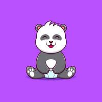 söt bebis panda är Sammanträde vektor