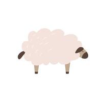 komisch Karikatur Gekritzel Lamm. süß Bauernhof Tier. wolle Vieh. erziehen Schaf auf das Ranch. vektor