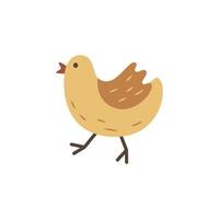 söt liten kyckling. tecknad serie bruka djur. föder upp fjäderfän på de ranch. vektor