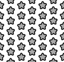 nahtlos Muster Sterne schwarz auf Weiß Hintergrund vektor