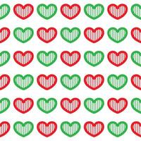 grön och röd hjärta sömlös mönster på vit bakgrund vektor