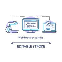 Symbol für Webbrowser-Cookies-Konzept vektor