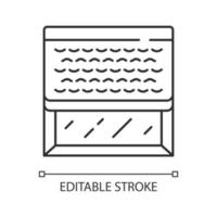 gewebtes Holz schattiert lineares Symbol. Küche, Wohnzimmer Verdunkelungsdekoration. Fensterrollos. Inneneinrichtung. dünne Linie Abbildung. Kontursymbol. Vektor isolierte Umrisszeichnung. bearbeitbarer Strich