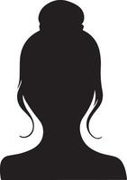 svart vektor skön kvinna profil silhuett - mode eller skönhet illustration