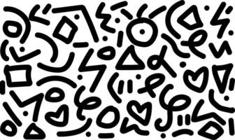 handgemalt schwarz Linie Gekritzel nahtlos Muster kritzeln abstrakt Elemente Symbol Vektor Illustration Hintergrund