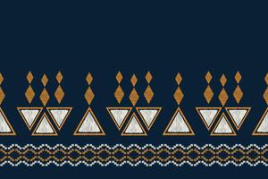 traditionell ethnisch Ikat Motiv Stoff Muster geometrisch Stil.afrikanisch Ikat Stickerei ethnisch orientalisch Muster Blau Hintergrund Hintergrund. abstrakt, Vektor, Illustration. Textur, Rahmen, Dekoration. vektor