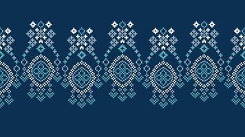 traditionell ethnisch Motive Ikat geometrisch Stoff Muster Kreuz Stich.ikat Stickerei ethnisch orientalisch Pixel Marine Blau Hintergrund. abstrakt, vektor, illustration. Textur, Schal, Dekoration, Tapete. vektor