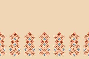 traditionell ethnisch Motive Ikat geometrisch Stoff Muster Kreuz Stich.ikat Stickerei ethnisch orientalisch Pixel braun Sahne Hintergrund. abstrakt, vektor, illustration. Textur, Schal, Dekoration, Tapete. vektor