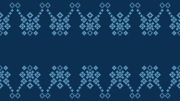 traditionell ethnisch Motive Ikat geometrisch Stoff Muster Kreuz Stich.ikat Stickerei ethnisch orientalisch Pixel Marine Blau Hintergrund. abstrakt, vektor, illustration. Textur, Schal, Dekoration, Tapete. vektor