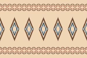 traditionell ethnisch Ikat Motiv Stoff Muster Hintergrund geometrisch .afrikanisch Ikat Stickerei ethnisch Muster braun Sahne Hintergrund Hintergrund. abstrakt, Vektor, Illustration. Textur, Rahmen, Dekoration. vektor