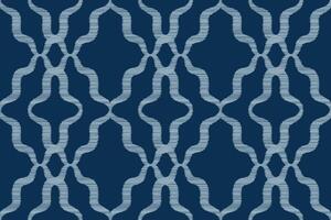 traditionell etnisk ikat motiv tyg mönster geometrisk stil.afrikansk ikat broderi etnisk orientalisk mönster blå bakgrund tapet. abstrakt, vektor, illustration.texture, ram, dekoration. vektor