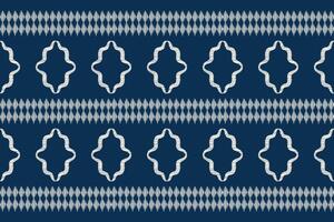 traditionell ethnisch Ikat Motiv Stoff Muster geometrisch Stil.afrikanisch Ikat Stickerei ethnisch orientalisch Muster Blau Hintergrund Hintergrund. abstrakt, Vektor, Illustration. Textur, Rahmen, Dekoration. vektor