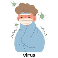 Virus süß auf ein Weiß Hintergrund, Vektor Illustration.