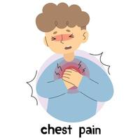 bröst smärta 3 söt på en vit bakgrund, illustration. vektor