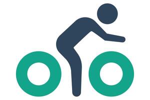 Radfahren Symbol. Symbol verbunden zu Sport, Fitnessstudio. solide Symbol Stil. Element Illustration. vektor