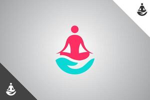 yoga logotyp. skönhet, personlig vård och kosmetika varumärke logotyp design. perfekt logotyp passa för företag relaterad till kosmetika och personlig vård industri. isolerat bakgrund. vektor eps 10.