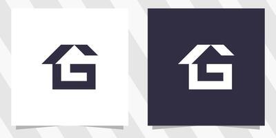 Brief G mit Zuhause Logo Design vektor