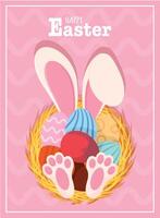 glücklich Ostern Karte dekoriert Ostern Eier Vektor Illustration