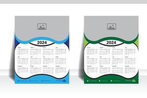 företags- och modern komplett 12 månader, årlig kalender design med Plats för din bild vektor