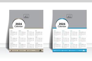 företags- och modern komplett 12 månader, årlig kalender design med Plats för din bild vektor