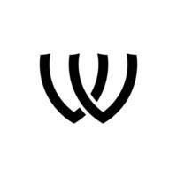Brief vw kreativ gestalten einfach Monogramm Formen Alphabet Logo Design Konzept vektor