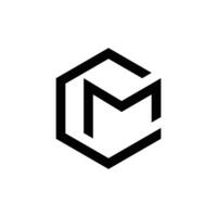sechseckig Brief cm oder mc kreativ Formen Alphabet Monogramm Logo vektor