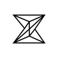 brev z med diamant skära kreativ linje form modern platt monogram logotyp vektor