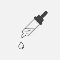 Medizin Tropfer mit fallen Flüssigkeit Symbol. Tropfer Pipette. Vektor Illustration isoliert