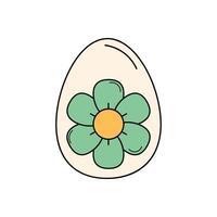 vektor enda ClipArt av påsk ägg med blomma. traditionell Semester symbol och dekoration. perfekt för kort, logotyp, dekorationer, vår och sommar mönster. stock isolerat bild på en vit bakgrund.