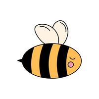 Vektor Clip Art von süß Biene im Karikatur Stil. Lager isoliert Bild auf ein Weiß Hintergrund. perfekt zum Urlaub Entwürfe, Karten, Logo, Dekorationen, Einladungen.