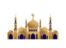 Moschee mit Gold Gradient Farbe Vektor Illustration Design mit isoliert Hintergrund