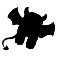 schwarze Silhouette imp. Gestaltungselement. Vektor-Illustration isoliert auf weißem Hintergrund. Vorlage für Bücher, Aufkleber, Poster, Karten, Kleidung. vektor