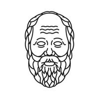 chef för den grekiska filosofen Sokrates från aten mono linje illustration vektor
