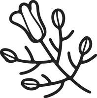hand dragen pollen eller blommor i platt stil vektor